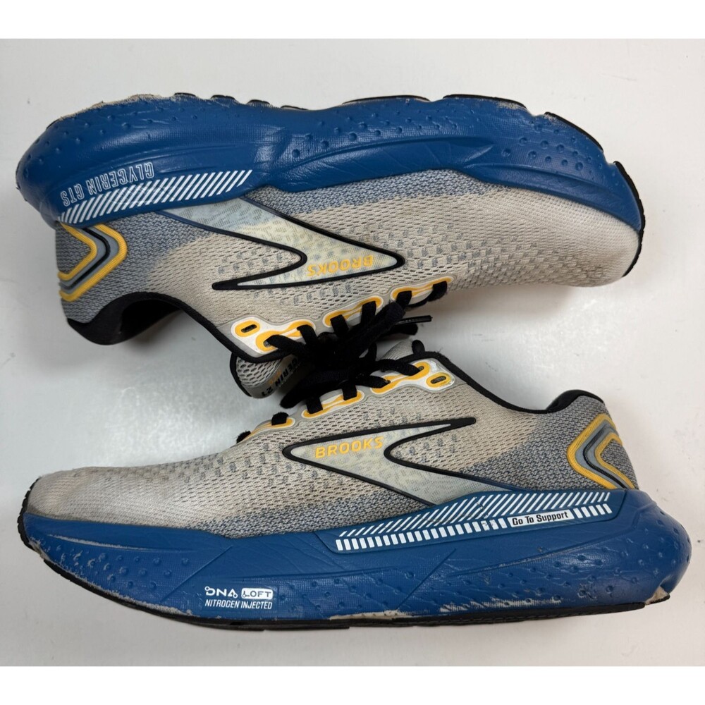 Brooks Glycerin GTS 21 1104201D158 Mens 7.5 D Running Shoes White Sapphire